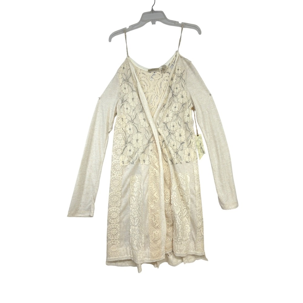 Gimmicks Y2K Boho Lace Longline Cardigan Sheer Romantic‎ Festival Top S - Picture 2 of 7